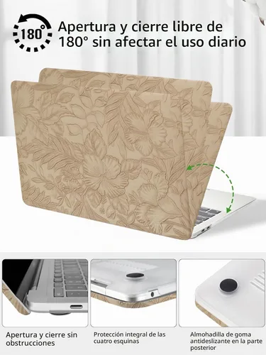 Vista 5 de Seorsok Funda compatible con MacBook Air de 15 pulgadas versión 2026 2025-2023 M5 A3448 M4 A3241 M3 A3114 M2 A2941 Touch ID, funda rígida de piel