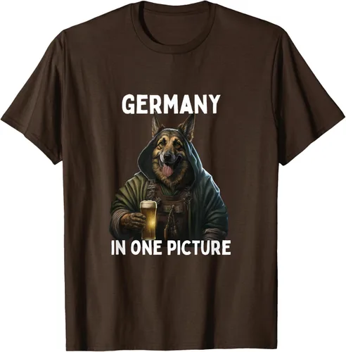 Vista 6 de Camiseta de cerveza alemana divertida con diseño de pastor alemán, Negro