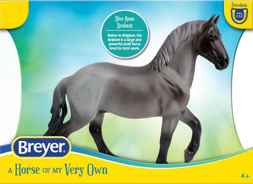 Vista 2 de Caballitos Breyer serie Freedom Blue Roan Brabant Juguete de caballo 9.75" x 7" Escala 1:12 Modelo #1052