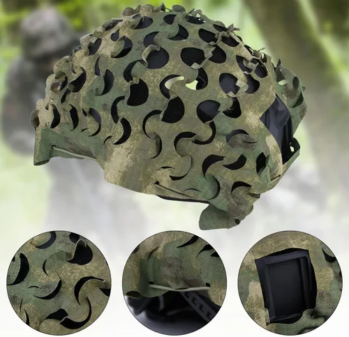 Vista 5 de LOOGU Funda táctica para casco, malla transpirable, camuflaje camuflaje casco cubierta ideal para combate táctico militar