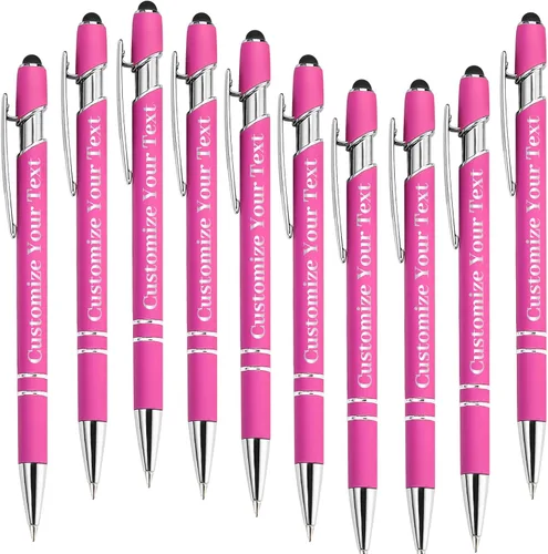 Vista 53 de Hasta 500 bolígrafos personalizados a granel con lápiz capacitivo, grabado, juego de bolígrafos con tu nombre, texto para mujeres de negocios