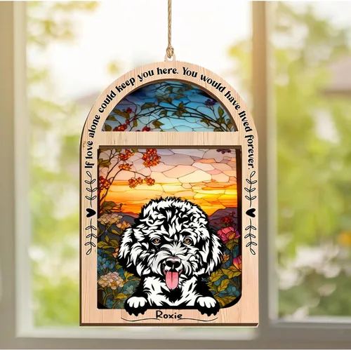 Vista 71 de LOVELYPOD Adorno de Navidad personalizado de sabueso afgano, atrapasoles con nombre, regalos de pérdida de mascotas, regalos para amantes