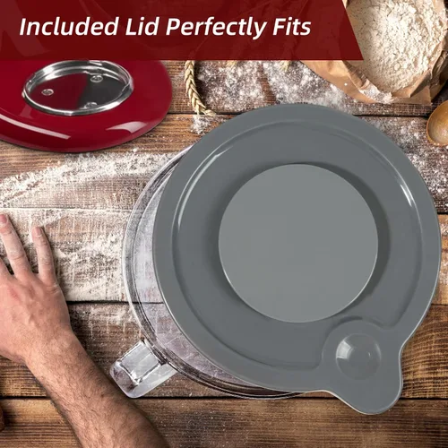 Vista 7 de Kitchenaid - Cuenco para batidoras de pie de 4.5 cuartos y 5 cuartos de galón, cuenco de vidrio con tapa y marcas de medición