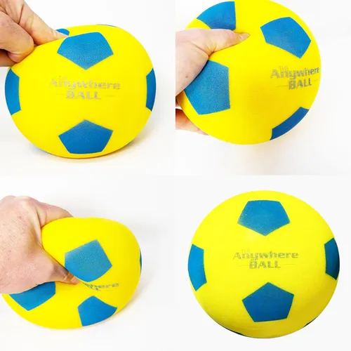 Vista 2 de Anywhere Ball, pelota de fútbol silenciosa, tamaño 8 pulgadas, espuma sin aire para entrenamiento en interiores, patadas y rebote realista, práctica