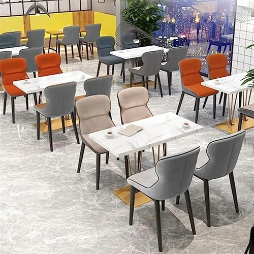 Vista 2 de LICOME Modern Dining Chairs Set of 6 Water Proof PU Leather Side Chairs with Carbon Steel Frame Kitchen Living Room Lounge Counter Chairs(Beige)