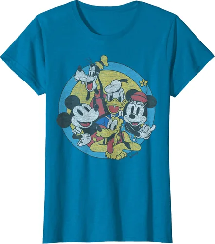 Vista 38 de Disney Camiseta retro de Mickey and Friends Group Shot