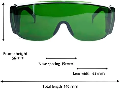 Vista 2 de Gafas de seguridad láser 200-450nm y 800-2000nm 405nm OD4+450nm 808nm 1064nm YAG gafas protectoras con caja