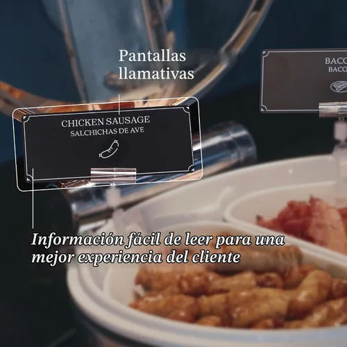 Vista 6 de Guest Flex - Paquete de impresión de tarjetas, etiquetas de bufé duraderas, fáciles de limpiar, personalizables, impresión rápida, monocromática