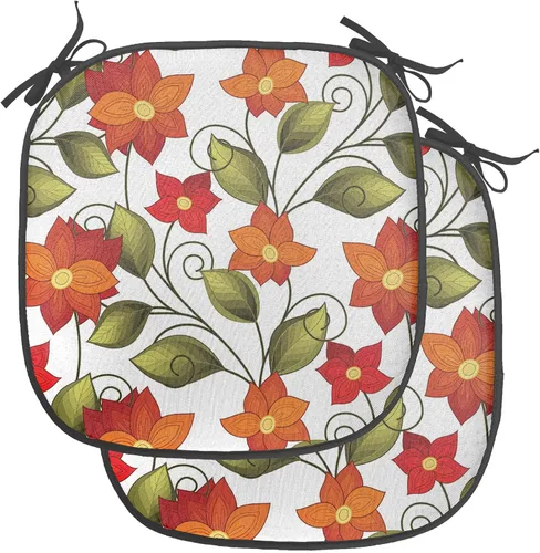 Vista 156 de Ambesonne Flamingo - Cojín de asiento para silla, diseño de fantasía exótica con elementos de vida silvestre hawaiana en colores pastel, acolchado