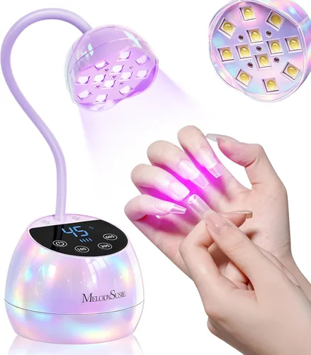 Vista 9 de MelodySusie - Lámpara de uñas de cuello de cisne 360° 2 en 1 S-Pro09M para trabajos de detalle 60s Timer, 2000mAh Battery, 6h Runtime, One-Touch