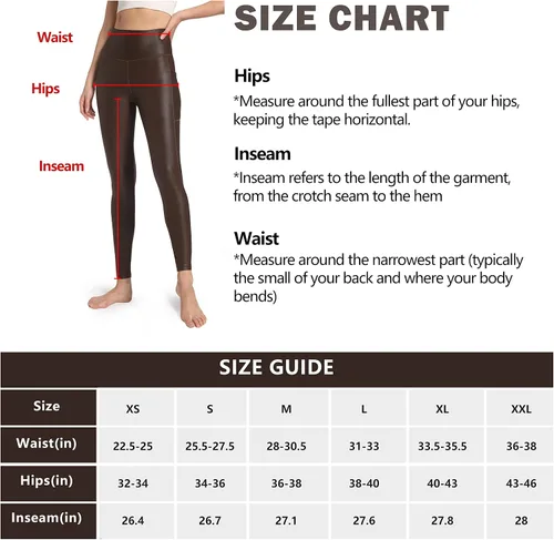 Vista 6 de HARTPOR Leggings de piel sintética para mujer, pantalones de yoga elásticos de cintura alta, pantalones de piel sintética con bolsillos