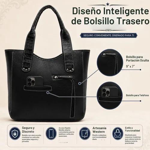 Vista 5 de Estilo occidental vaquera tejida con flecos de cocodrilo magnífico monedero conchos Tote Country Women bolso bolso hombro cartera conjunto 1 juego