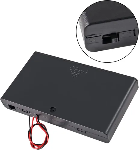 Vista 4 de 2 unidades 8 x AA caja de soporte de batería 8 x 12 V AA caja de almacenamiento de batería caja contenedor de batería con cubierta interruptor