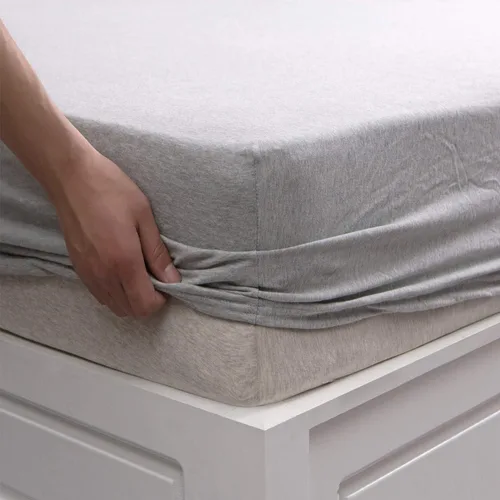 Vista 46 de PURE ERA Sábana bajera ajustable de algodón de punto de jersey (sin sábana encimera ni fundas de almohada) con bolsillo profundo de hasta 15 a 20