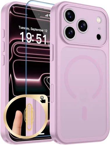 Vista 168 de zapica Funda magnética para iPhone Air, con protector de pantalla de vidrio templado, compatible con MagSafe, translúcida mate, a prueba de golpes