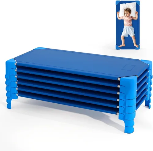 Vista 8 de Giantex Cunas de guardería apilables para dormir, 51 pulgadas de largo x 22.5 pulgadas de ancho, catres portátiles para niños y niños pequeños