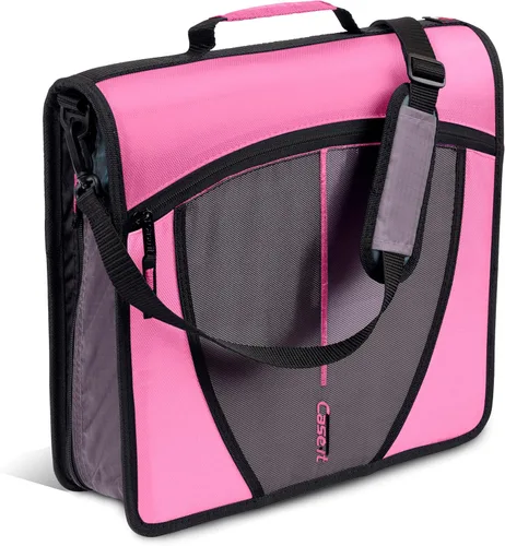Vista 15 de Case-it Mighty Zip Tab - Carpeta escolar con cremallera Anillos tóricos de 3 pulgadas, capacidad de 600 hojas, carpeta de archivos expandible de 5