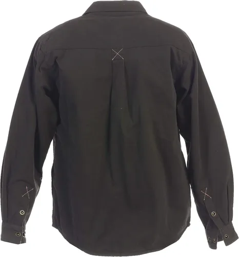 Vista 5 de Gioberti - Chaqueta de camisa de sarga cepillada y suave de 100% algodón con forro de franela para hombre Carbón