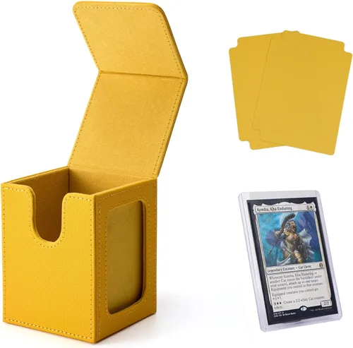 Vista 23 de Venssu MTG Caja de cubierta con pantalla Commander, funda para cartas de ángel para 120 tarjetas de una sola funda, caja de almacenamiento