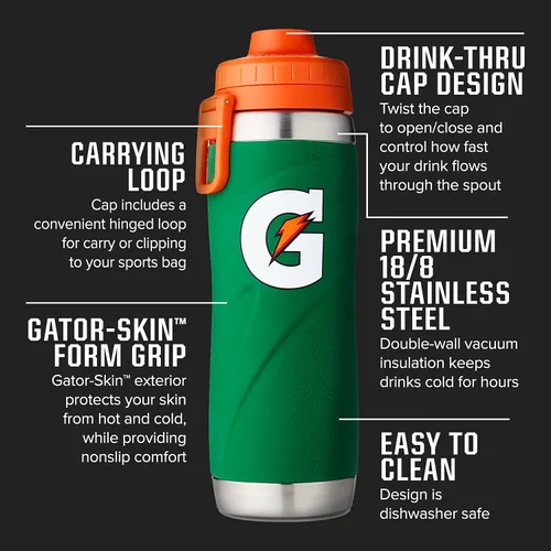 Vista 2 de Gatorade - Botella de acero inoxidable de 26oz
