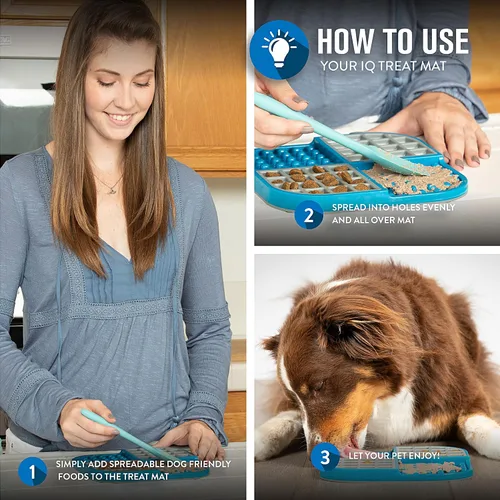Vista 3 de Hyper Pet IQ Treat Lick Mat para perros y gatos Alimentador lento para perros y gatos y juguete de enriquecimiento Fabricado en Estados Unidos