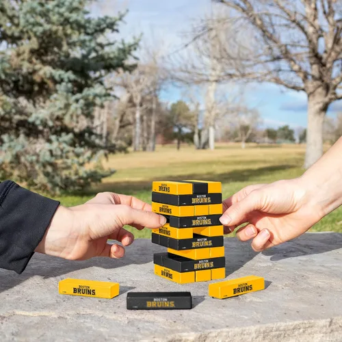 Vista 2 de Rico Industries NHL Hockey Chicago Blackhawks Mini Jumbling Tower Juego - Juego de apilem de madera