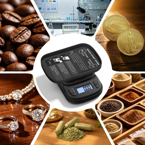 Vista 6 de Fuzion Digital Pocket Gram Scale 500g x 0.01g, Mini Jewelry Scale ASTRO-500
