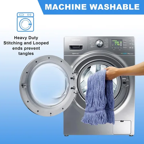 Vista 6 de General Cleaning Mop - Repuesto comercial resistente, cabezal de trapeador de alta resistencia, repuesto comercial, repuesto de cabezal de hilo