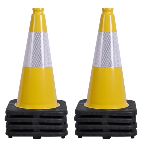 Vista 22 de OrangeStar 6 Pack 36" Conos de seguridad de tráfico, conos de estacionamiento verdes con collar reflectante, conos de construcción con base