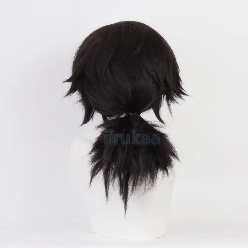Vista 4 de iirukaa Tomioka Giyuu - Peluca de cosplay para Demon Slaye, anime Kimetsu no Yaiba, personajes de Halloween, pelucas de cosplay con gorra de peluca