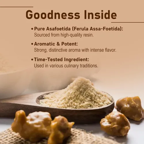 Vista 2 de Minature Asafoetida en polvo (bisagra) Especias indias naturales 227g (8oz) Polvo Heeng Auténtico ingrediente de cocina de la India