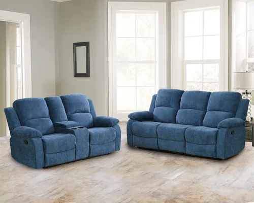 Vista 27 de Juego de muebles de sala de estar, juego de sofá reclinable de cuero, sofá reclinable y sofá biplaza, juego de sofá de cuero beige, juego de muebles