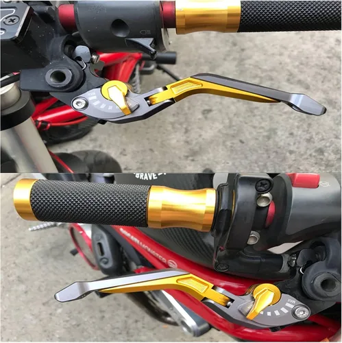 Vista 7 de Palancas de embrague de freno extensibles plegables CNC 3D Rhombus para Bajaj Dominar 400 2017-2018 Palanca de embrague de freno (color : A)