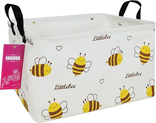 Vista 21 de Cesta de almacenamiento rectangular de tela con organizador de tela para juguetes, libros, ropa, regalos, mascotas - Perfecta para el hogar Rec