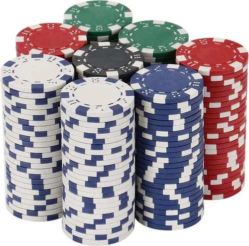 Vista 16 de Fichas de póquer de 11.5 gramos, 100 piezas de fichas de póquer de casino para Texas Hold'em, fichas de blackjack, kit de juegos de póquer