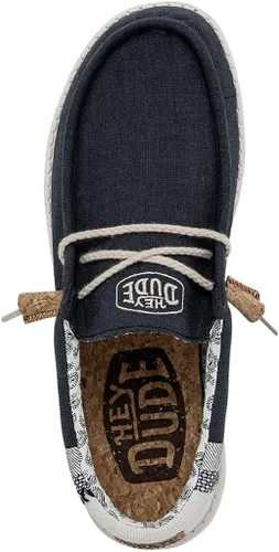 Vista 2 de Hey Dude Wally Linen para hombre Mocasines para hombre Zapatos sin cordones para hombre Cómodos y ligeros