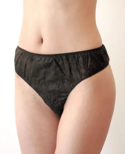 Vista 2 de Bragas desechables para mujer, ropa interior negra (30 unidades)