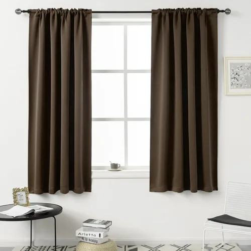 Vista 54 de DUALIFE Cortinas opacas de 45 pulgadas de largo, 2 paneles para ventanas pequeñas de dormitorio, aislamiento térmico, bolsillo para barra, cortinas