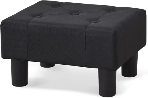 Vista 19 de BRIAN & DANY Taburete pequeño para pies, taburetes de lino con patas, reposapiés pequeño estable para sala de estar, beige