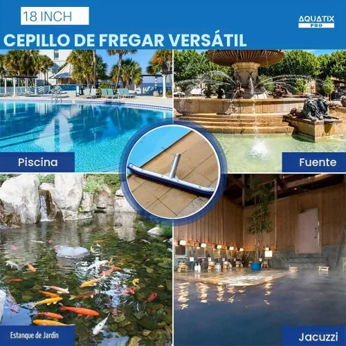 Vista 6 de Aquatix Pro Cabezal de cepillo de piscina, 18" resistente para limpiar