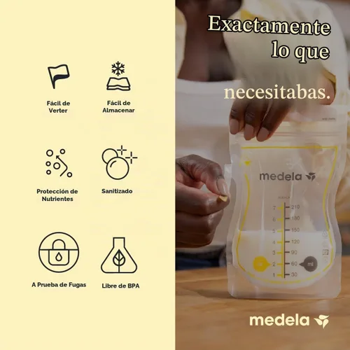 Vista 3 de Medela Easy Pour - Bolsas de almacenamiento de leche materna, 200 unidades, 7 oz/7.1 fl oz