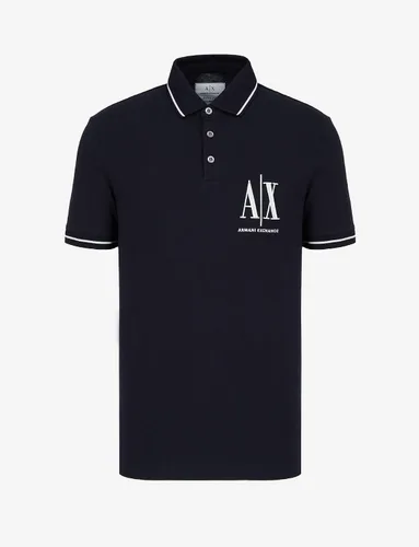 Vista 6 de AX ARMANI EXCHANGE Polo bordado con logotipo de icono para hombre