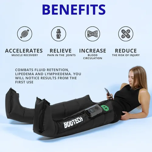 Vista 14 de Botas de recuperación de compresión de piernas para circulación, sistema de terapia de compresión de aire inalámbrico, masaje recargable con 5