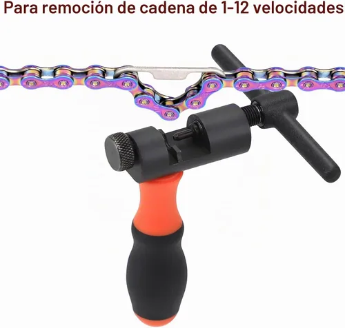 Vista 2 de Kit de herramientas de cadena universal para bicicleta con rompevicicletas, alicates de eslabones de cadena principal, buscador de cadena, eslabón