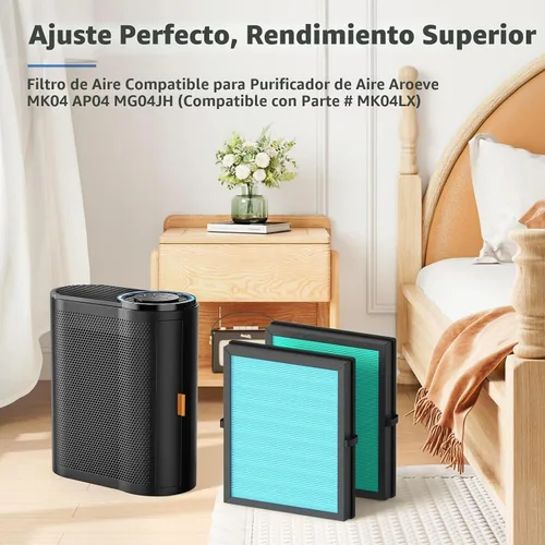 Vista 5 de 2-Pack MK04 Replacement Filter for Aroeve MK04 AP04 MG04JH Air Purifier Azul 2 Pack