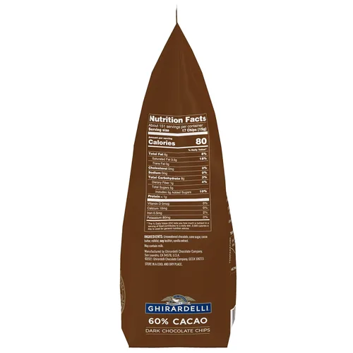 Vista 2 de Ghirardelli Chocolate Company 60% Cacao - Chips de chocolate oscuro, bolsa de 5 libras (paquete de 1)