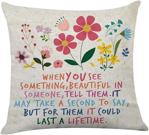 Vista 8 de Littlefa Inspiring Gifts - Funda de cojín con diseño de flores retro, funda de cojín decorativa para sala de estar, dormitorio, decoración para Sé