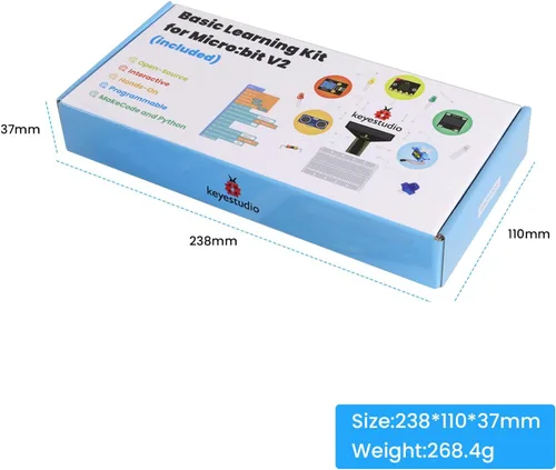 Vista 8 de KEYESTUDIO Micro:bit Kit básico de inicio para adolescentes y principiantes - Kit de aprendizaje electrónico con sensores, LED y tutoriales