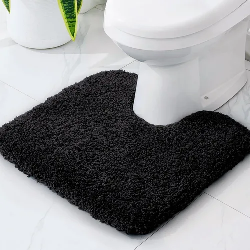 Vista 54 de Disolla - Alfombra antideslizante pequeña y esponjosa para el suelo del baño, lavable, afelpada, para ducha, absorbente, color beige, 17 x 24