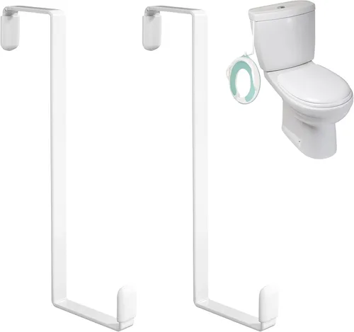 Vista 8 de TOYMIS 1 gancho para asiento de orinal, ganchos de puerta en forma de Z, sin taladro, multifuncionales, para colgar asiento de entrenamiento